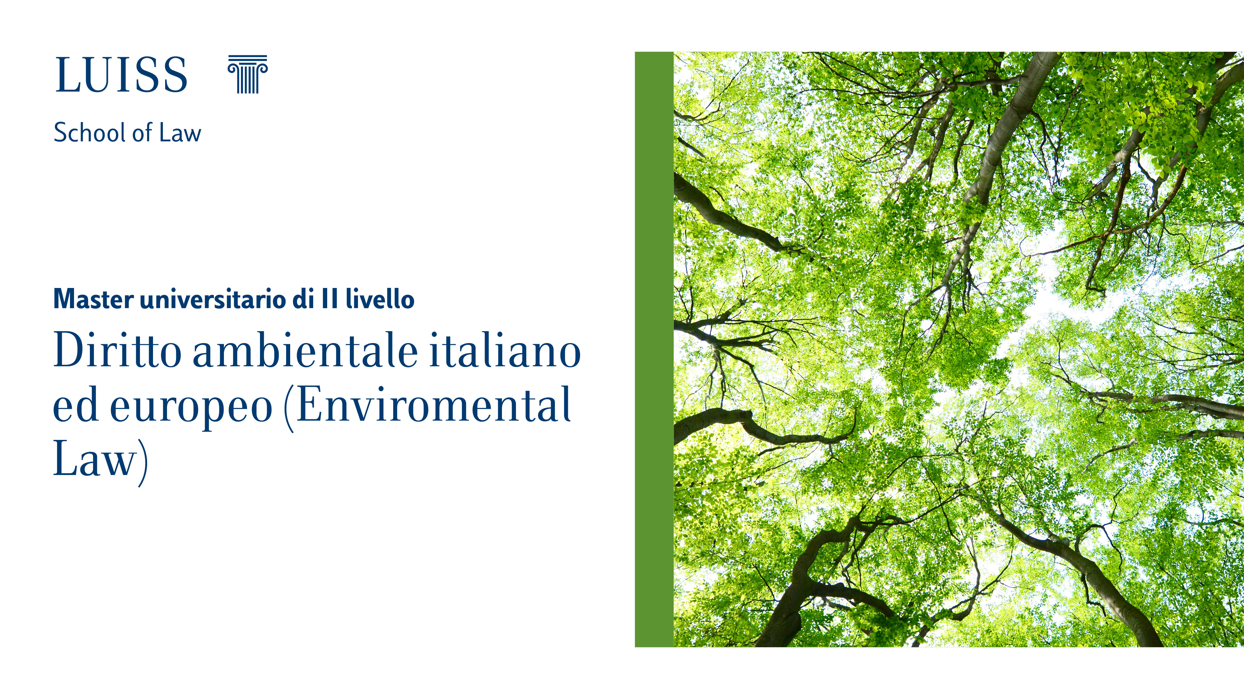 Master in Diritto ambientale italiano ed europeo a.a. 2025/2026