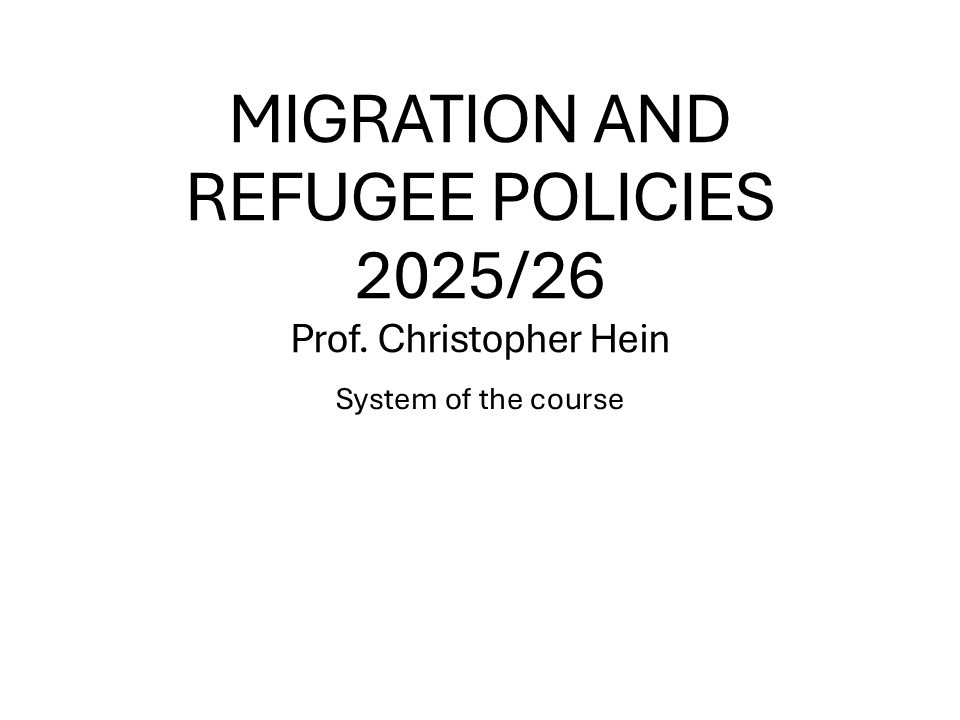 MIGRATION AND REFUGEE POLICIES